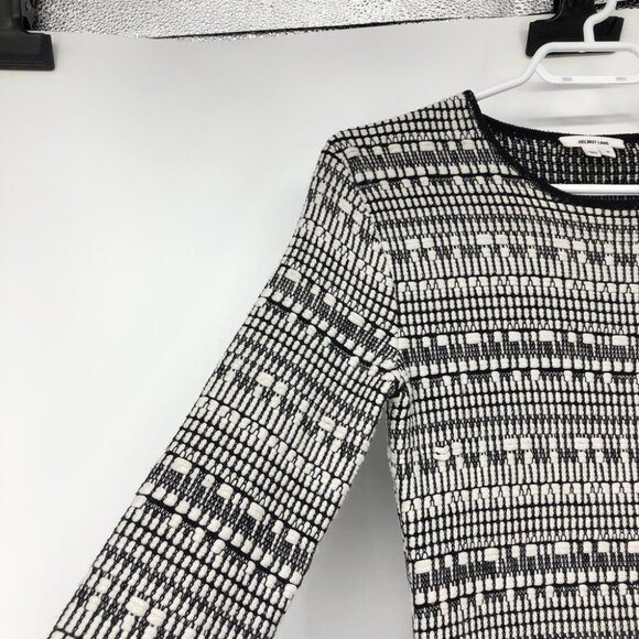 Helmut Lang Black + White knit mixed print linen  blend bodycon mini dress SP - Picture 8 of 16